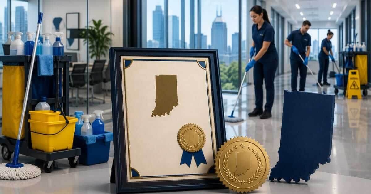 Indiana Certified Business Enterprise Certificate of a commercial cleaning company